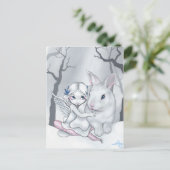 Postkarte "Snow Bunny" (Stehend Vorderseite)