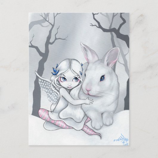 Postkarte "Snow Bunny" (Vorderseite)