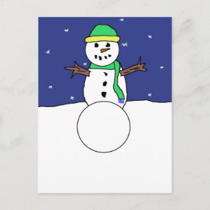 Postkarte Snowman