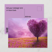 Postkarte - Sommer Blossom Herz Gestreifter Baum (Vorne/Hinten)