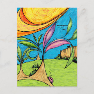 Postkarte, Sommerspass im Hinterhof Postkarte