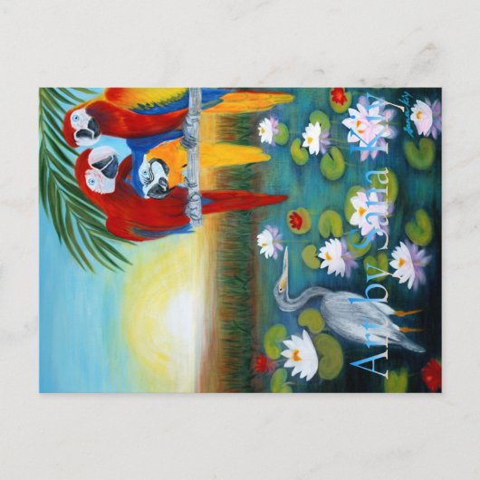 Postkarte. Sonnenaufgang im Paradies Postkarte (Vorderseite)