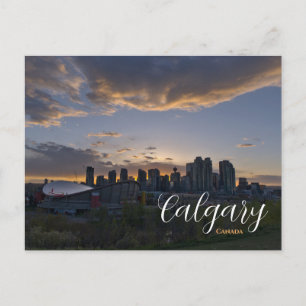 Postkarte Sonnenuntergang Calgary Kanada Downtown