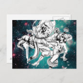 Postkarte "Space Chick" und "Octopus" (Vorne/Hinten)