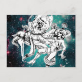 Postkarte "Space Chick" und "Octopus" (Vorderseite)