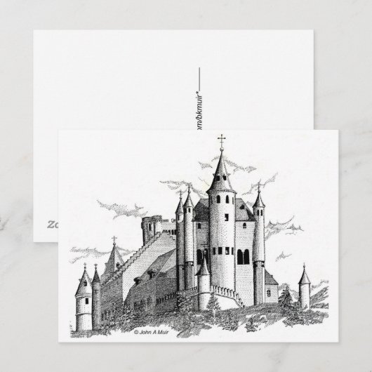 Postkarte - Spanisches Schloss (Vorne/Hinten)