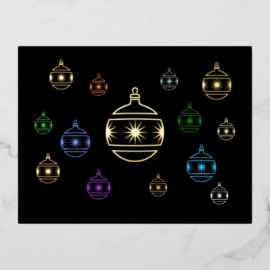 Postkarte - Sparkeling Feiertage Ornamente (Vorderseite)