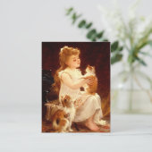 Postkarte: Spielen mit dem Kitten Postkarte (Stehend Vorderseite)