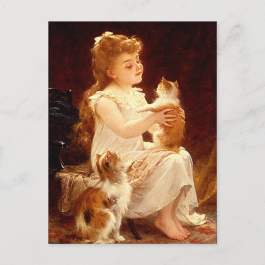 Postkarte: Spielen mit dem Kitten Postkarte (Vorderseite)