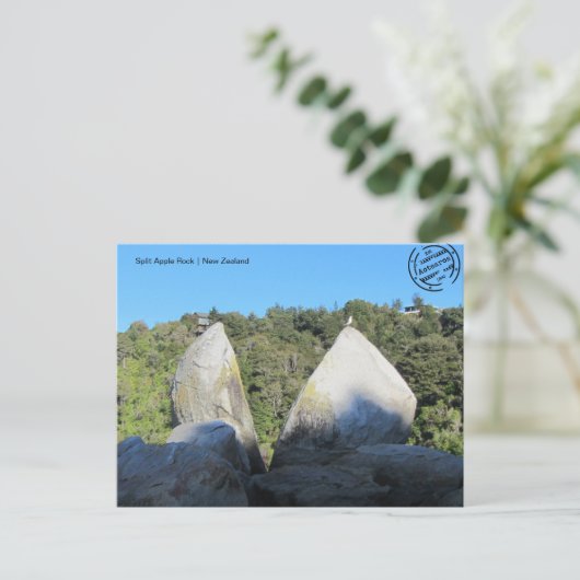Postkarte Split Apple Rock (Neuseeland) (Stehend Vorderseite)