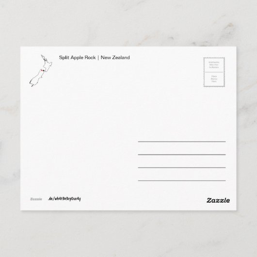 Postkarte Split Apple Rock (Neuseeland) (Rückseite)