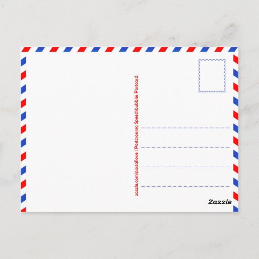 Postkarte "Sprechblasen verschieben" (Rückseite)