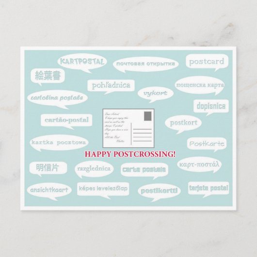 Postkarte "Sprechblasen verschieben" (Vorderseite)