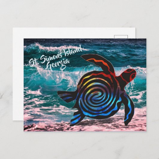 Postkarte St. Simons Island (Vorne/Hinten)