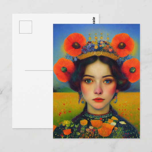 Postkarte stehend mit Ukraine (Vorne/Hinten)