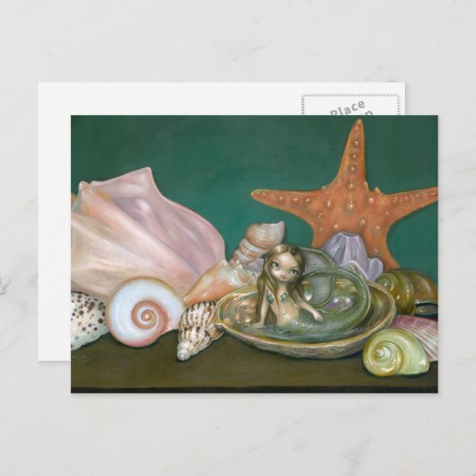 Postkarte "Stillleben mit Meerjungfrau" (Vorne/Hinten)