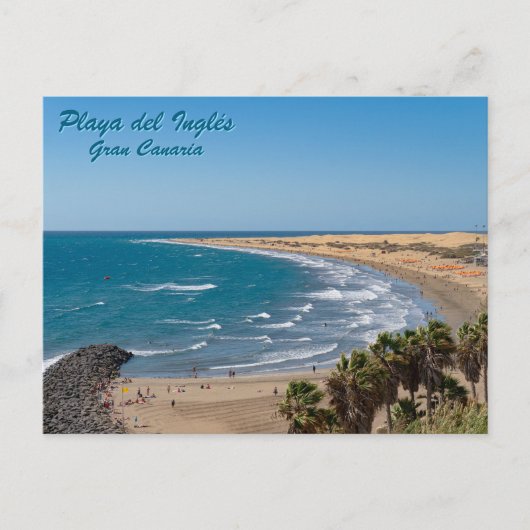Postkarte Strand Szene Gran Canaria (Vorderseite)