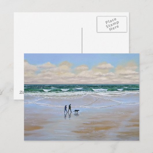 Postkarte ~ Strandhundwanderung (Vorne/Hinten)