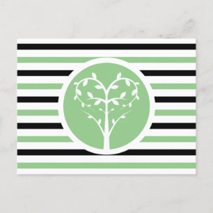 Postkarte Striped Chic Heart Tree