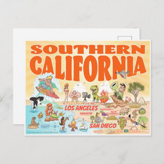 Postkarte Südkalifornien (Vorne/Hinten)