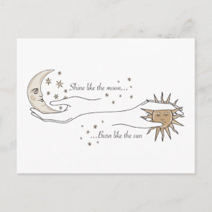 Postkarte Sun und Mond