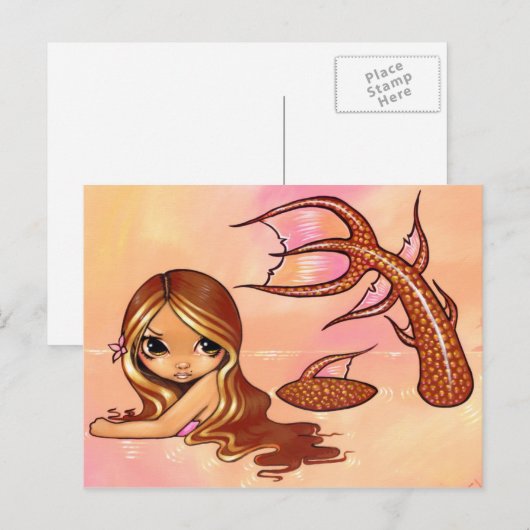 Postkarte "Sunkissed Mermaid" (Vorne/Hinten)