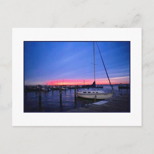 Postkarte "Sunset Over Docks" (Vorderseite)