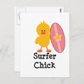 Postkarte Surfer Chick (Vorne/Hinten)