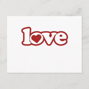 Postkarte, süßes Retro-Liebesdesign, rotes Herz Postkarte