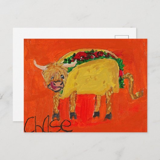 Postkarte "Taco Cow" (Vorne/Hinten)