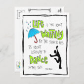 Postkarte: Tanz in Regenquote Postkarte (Vorne/Hinten)