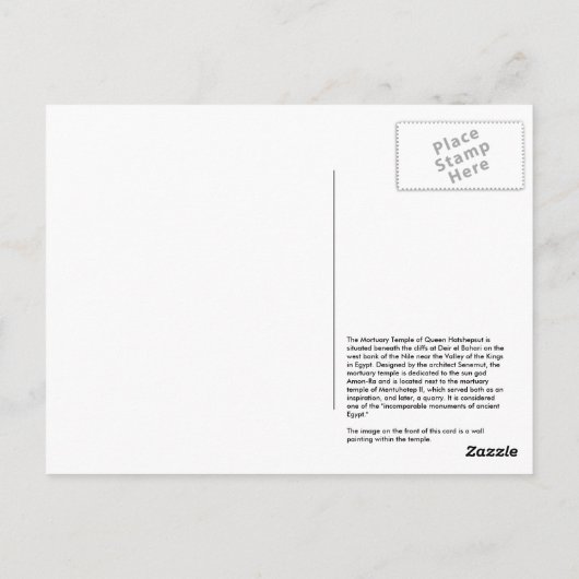 Postkarte: Tempel der Königin Hatshepsut Postkarte (Rückseite)