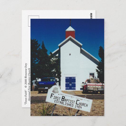 Postkarte "Texas Faith" (Vorne/Hinten)