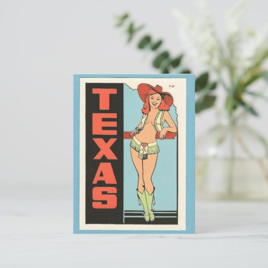 Postkarte Texas Vintage (Stehend Vorderseite)