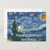 Postkarte: Thanksgivukkah Sameach (Ölige Nacht) Postkarte (Vorne/Hinten)