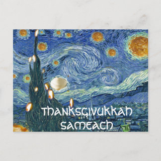 Postkarte: Thanksgivukkah Sameach (Ölige Nacht) Postkarte