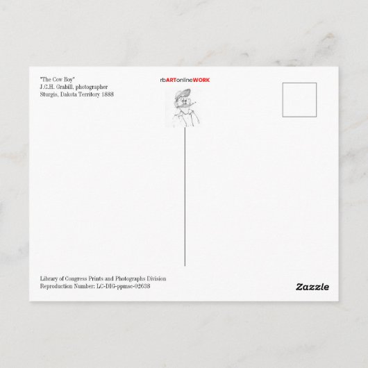 Postkarte "The Cow Boy" (Rückseite)