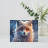 Postkarte The Magic of Foxes in the Snow (Stehend Vorderseite)