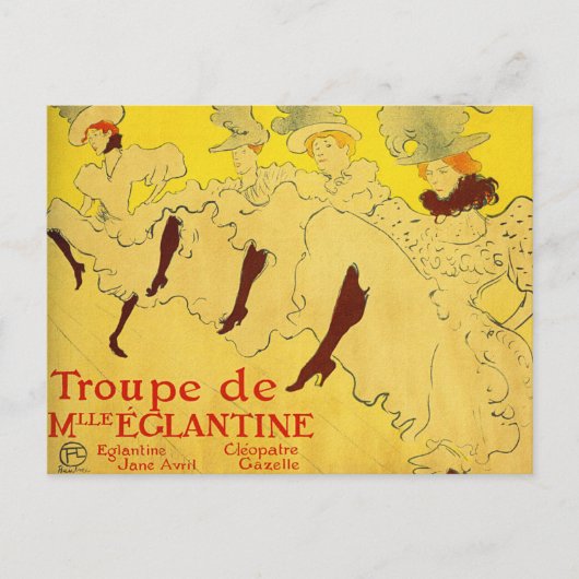 Postkarte: Toulouse-Lautrec - Tanztroupe Postkarte (Vorderseite)