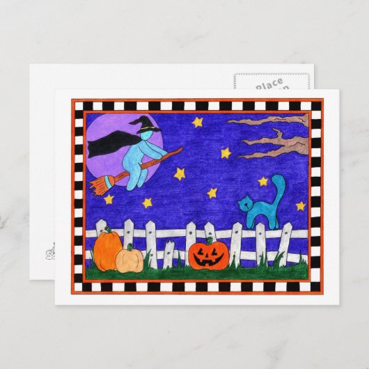 Postkarte Trick oder Treten (Vorne/Hinten)