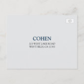 Postkarte-UAWG | Delikate Gemusterte Bar/Bat Mitzv Einladungspostkarte (Rückseite)