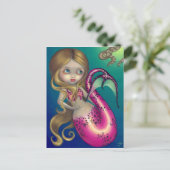 Postkarte "Überraschte Meerjungfrau" (Stehend Vorderseite)
