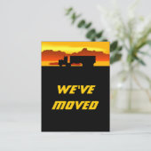 Postkarte Umzug Truck bei Sunset Moved Neue Adress (Stehend Vorderseite)