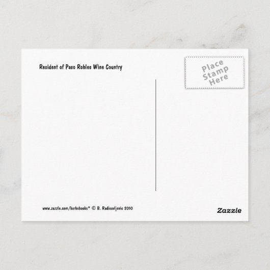 Postkarte: Unter Baum in Paso Robles, CA Postkarte (Rückseite)