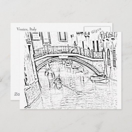 Postkarte Venedig-Taxi (Vorne/Hinten)