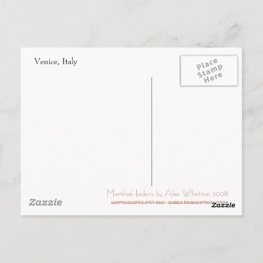 Postkarte Venedig-Taxi (Rückseite)