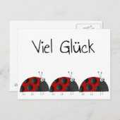 Postkarte Viel Glück, Marienkäfer Glückwunschkarte (Vorne/Hinten)