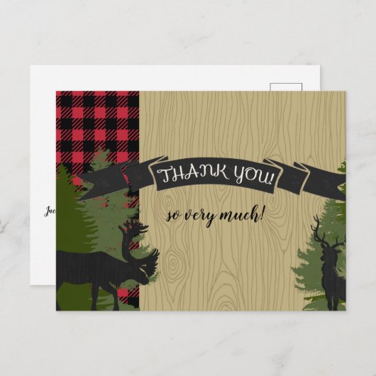 Postkarte Vielen Dank Anmerkungen Lumberjack Karie (Vorne/Hinten)