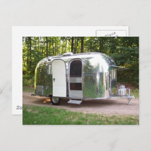 Postkarte Vintag glänzendes Aluminium als Caravel  (Vorne/Hinten)