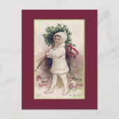 POSTKARTE : VINTAG : KLEINES MÄDCHEN + CHRISTMAS B (Vorderseite)